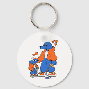 Porte-clés Meilleurs amis : Duo de Blue Dog père et fils ( Or
