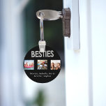 Porte-clés Meilleurs amis pour toujours BFF noms photo noir a<br><div class="desc">Un cadeau pour votre(vos) meilleur(s) ami(s) pour les anniversaires,  Noël ou un événement spécial. Faux argent style ballon texte : Besties. Personnalisez et utilisez vos propres photos et noms. Un arrière - plan noir classique.</div>
