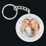 Porte-clés Meilleurs amis pour toujours BFF Simple Photo mode<br><div class="desc">Ce design simple et classique est composé de typographie serif et d'ajouter une photo personnalisée. "Best Friends Forever" tourne autour de la photo de vos amis</div>