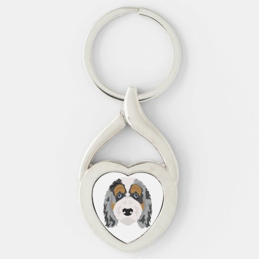 Porte-clés mélange de chien Aussiedoodle (Devant)
