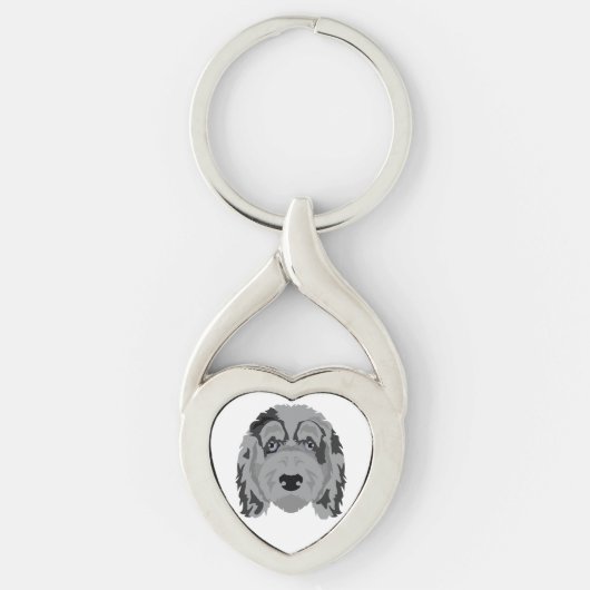 Porte-clés mélange de chien Aussiedoodle (Devant)