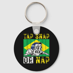 Porte-clés Mélange de Jiu Jitsu Brésilien Tap Snap ou Nap BJJ