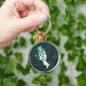 Porte-clés Mélange Fantôme, Visage idiot Portant Une Canne À  (Main)