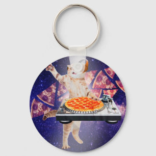 Porte-clés Mélangeur de Tourne-disque de chat DJ
