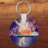 Porte-clés Mélangeur de Tourne-disque de chat DJ (Recto)