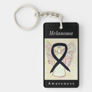 Porte-clés Melanoma Cancer Sensibilisation Ruban Angel Porte