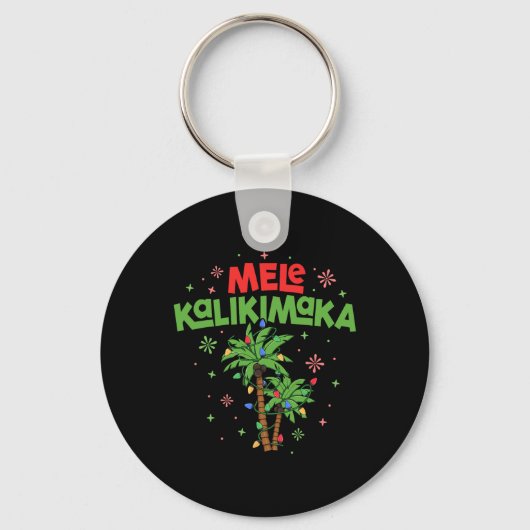 Porte-clés Mele Kalikimaka Hawaiian Christmas Palm Tree Light (Recto)