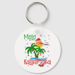 Porte-clés Mele Kalikimaka Hawaiian Joyeux Noël Aloha