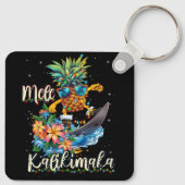 Porte-clés Mele Kalikimaka Hawaiian Pineapping Surf Ridding (Dos)