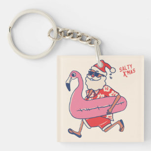 Porte-clés Mele Kalikimaka Père Noël Flamant rose Getaways de
