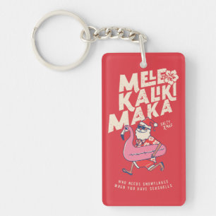 Porte-clés Mele Kalikimaka Père Noël Flamant rose Noël Getawa