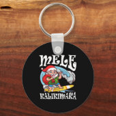 Porte-clés Mele Kalikimaka Santa Surfing Hawaii Christmas  (Recto)