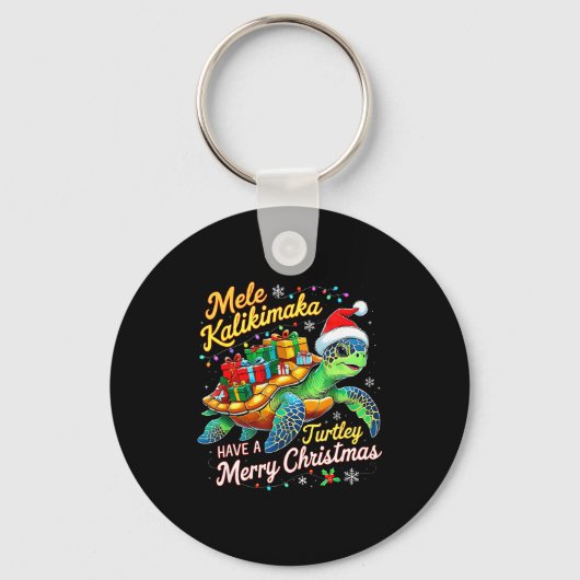 Porte-clés Mele Kalikimaka Turtley Have A Merry Christmas  (Recto)
