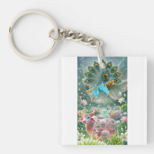 Porte-clés Mélodie divine du Seigneur Krishna : Flûte sacrée,