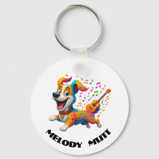 Porte-clés Melody Mutt" T-Shirt - Whimsical Musical Dog Desig (Recto)