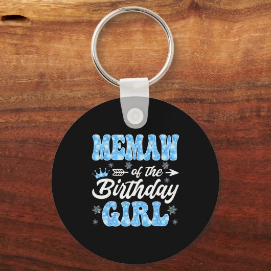Porte-clés Memaw Of The Birthday Girl Snowflakes Winter Chris (Recto)