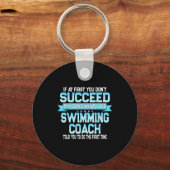 Porte-clés Mème amusant de coach de natation - Citation drôle (Recto)