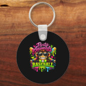 Porte-clés Mème animaux de fête baseball singe drôle (Recto)