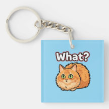 Porte-clés mème chat orange confus "Quoi?"
