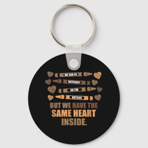 Porte-clés Même coeur Noir Mois d'Histoire Africaine Américai