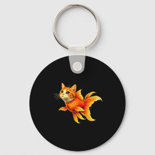 Porte-clés Mème d'animal mignon hybride de chat poisson rouge