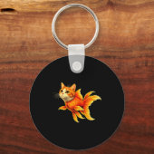 Porte-clés Mème d'animal mignon hybride de chat poisson rouge (Recto)
