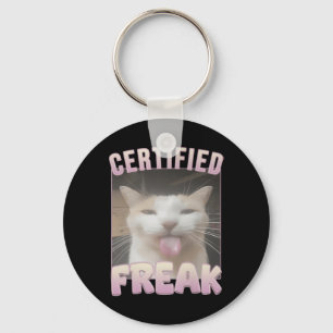 Porte-clés Mème de chat drôle de freak certifié