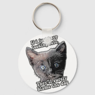 Porte-clés Mème de chat drôle en colère pour les propriétaire