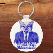 Porte-clés Mème de chat fâché drôle pour les amateurs de chat (Recto)