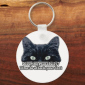 Porte-clés Mème de chat grincheux amusant pour les propriétai (Recto)