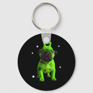Porte-clés Mème de chien extraterrestre Rétro Chien idiot Esp