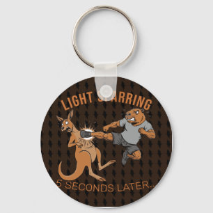 Porte-clés Mème de MMA de capybara drôle vs kangourou en spar