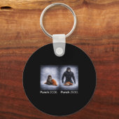 Porte-clés Mème de singe mignon punch design d'animal drôle (Recto)