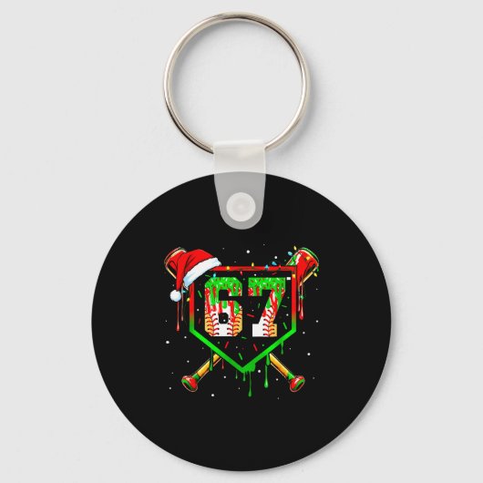 Porte-clés Mème drôle 67 Noël Baseball Glaces Hommes Garçon (Recto)