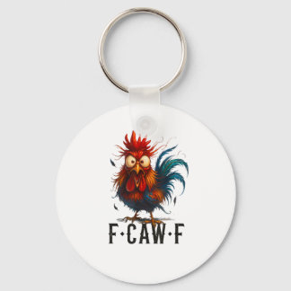 Porte-clés Mème drôle de coq de poulet F-Caw-F