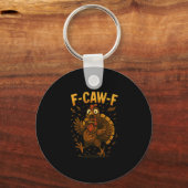 Porte-clés Mème drôle de dinde de Thanksgiving F-caw-f Dinde (Recto)