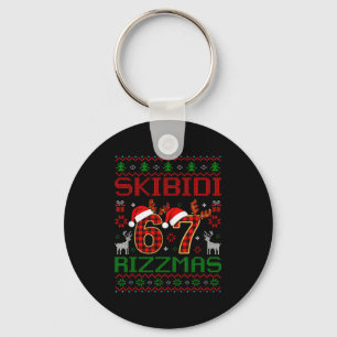 Porte-clés Mème drôle de Skibidi Rizzmas ambiance de Noël lai