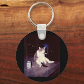 Porte-clés Mème Fumeur Drôle Cigarette Kitten Brainrot Silly (Recto)