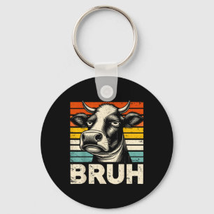 Porte-clés Mème Graphique Drôle Vache Bruh Pour Garçons Fille