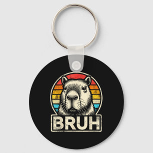 Porte-clés Mème Graphique Funny Capybara Bruh Pour Garçons Fi