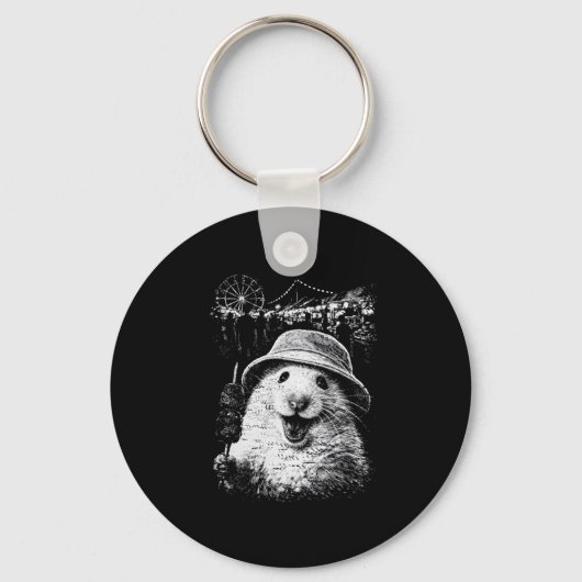 Porte-clés Mème mignon d'hamster mangeant de la glace (Recto)