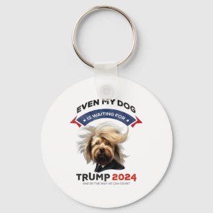Porte-clés Même Mon Chien Attend Trump 2024 _1