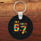 Porte-clés Meme Six Seven Boys Building Birthday I Was 6 Now (Recto)