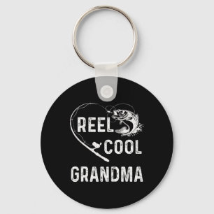 Porte-clés Mémé super cool Rétro passionnée de pêche pour les