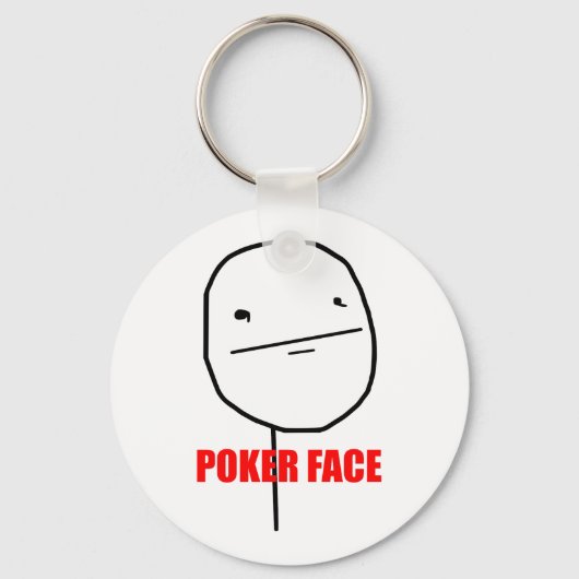 Porte-clés Mème visage poker (Recto)
