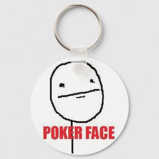 Porte-clés Mème visage poker (Recto)