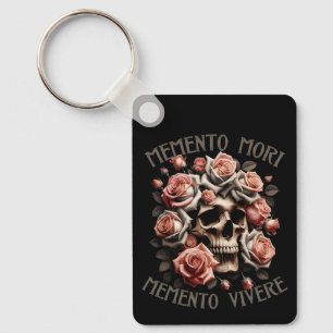 Porte-clés Memento Mori - Memento Vivere Crâne et Roses