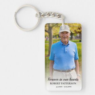Porte-clés Mémento photo commémoratif à jamais dans nos cœurs