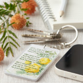 Porte-clés Mémoire chrétienne Photo Roses jaunes Fleurs de ja (Devant droit)
