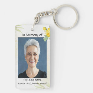 Porte-clés Mémoire chrétienne Photo Roses jaunes Fleurs de ja